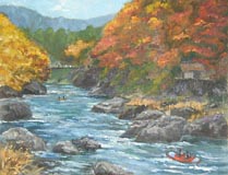 御岳渓谷の油絵