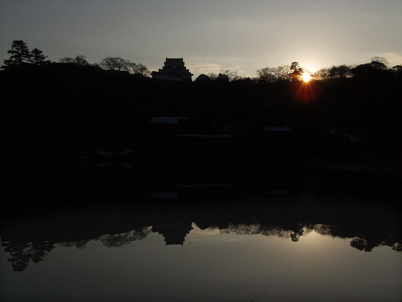 彦根城の落日