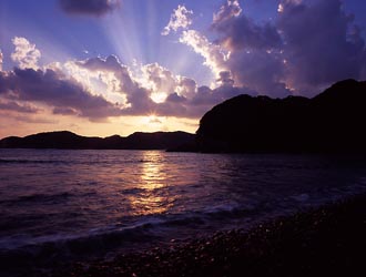 弓が浜の落日