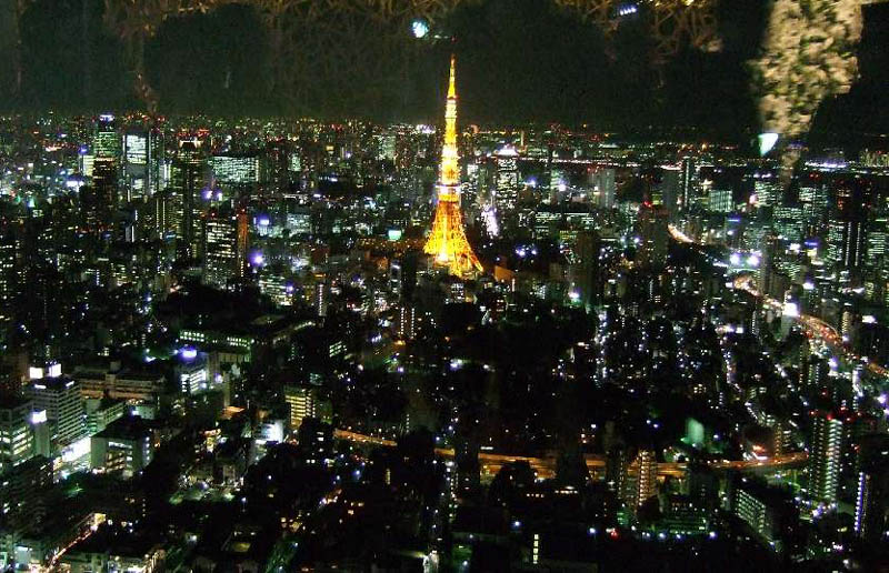 六本木ヒルズ52階の展望台からの夜景