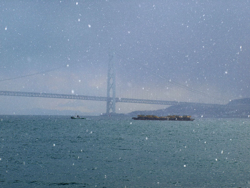 雪の明石海峡 2008.2.13