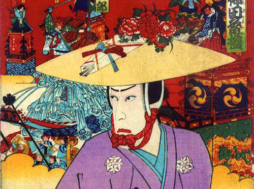 浮世絵 花競神田祭禮 「堀越の秀 市川団十郎」 （豊原國周筆　明治17年）