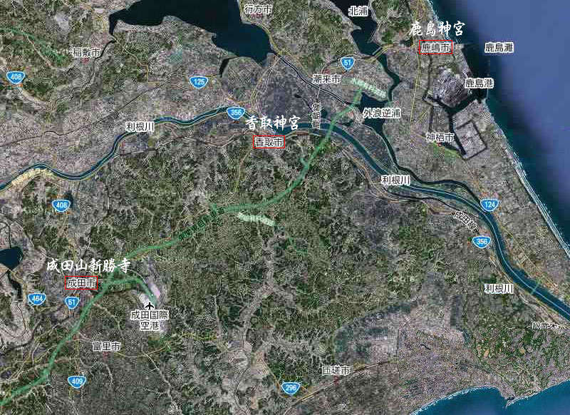 三寺社の位置