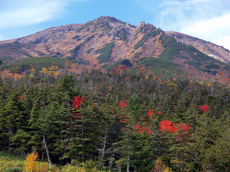 紅葉の御嶽山・剣ヶ峰(3,067m)