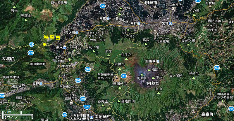 赤水展望台(阿蘇市)の位置