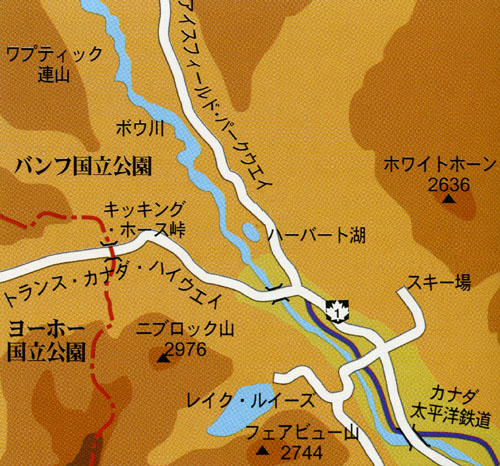 レイク・ルイーズのマップ