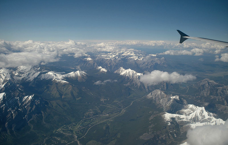 空から見たロッキー山脈