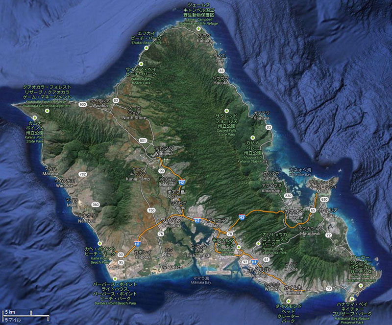 オアフ島マップ