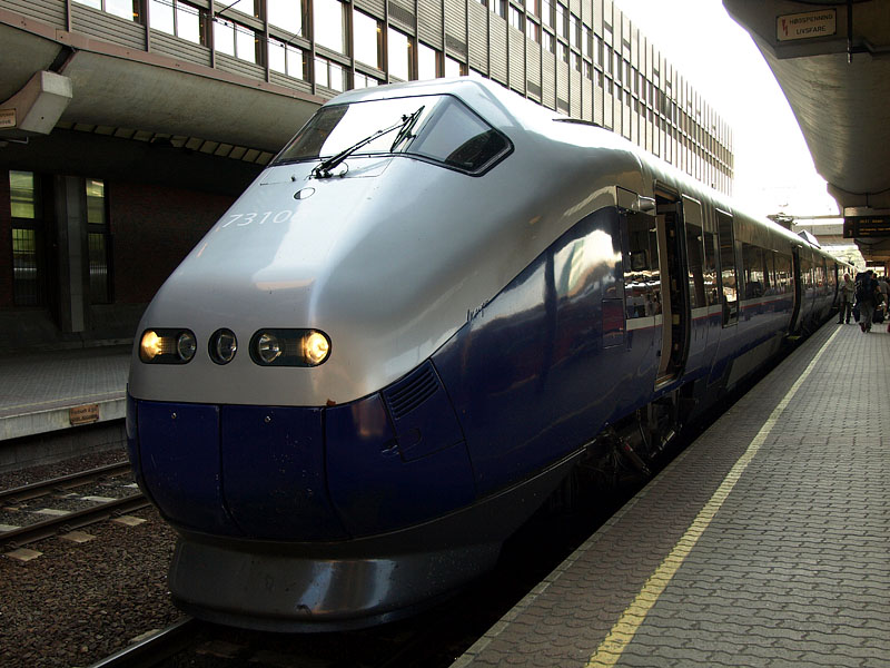 乗車したベルゲン行き特急電車