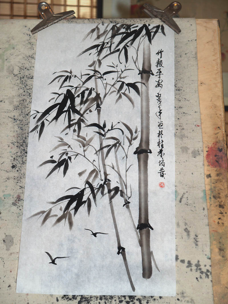 完成した水墨画