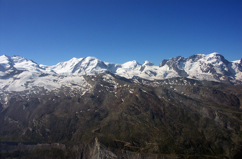 ウンターロートホルンから見た4000m級の山々