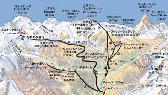 ツェルマット山岳地図