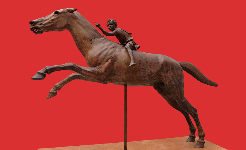 「馬に乗る少年」ブロンズ像（アルテミシオン）
