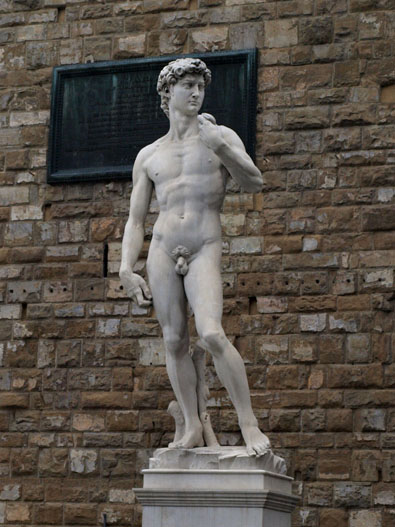 ミケランジェロの「ダヴィデ像（コピー）」