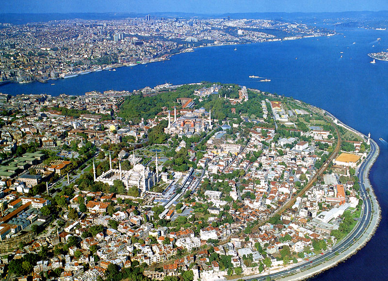 イスタンブール旧市街（世界文化遺産）の鳥瞰図