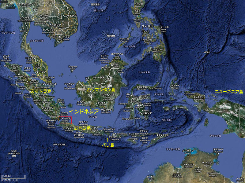 インドネシア・バリ島の位置と周辺諸国