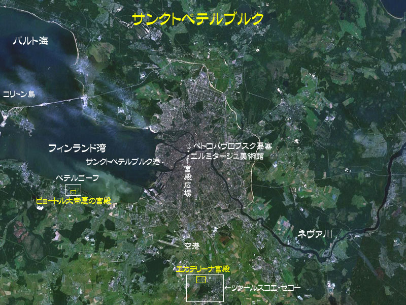サンクトペテルブルクの衛星画像