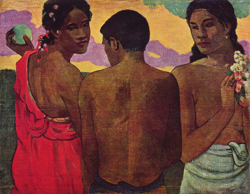 三人のタヒチ人（1899年）　ポール・ゴーギャン画