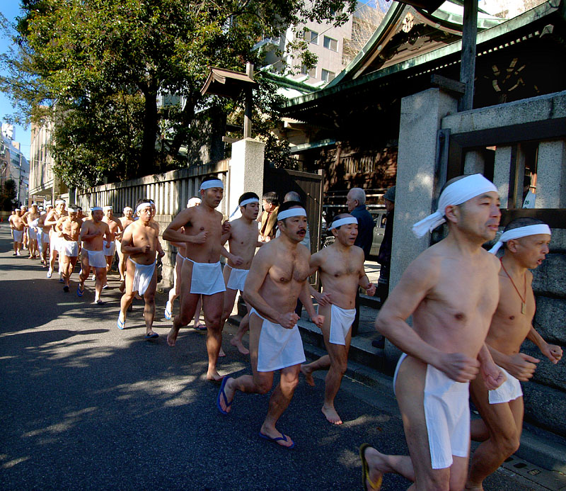 神社一周のランニング