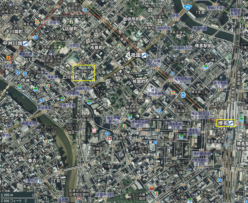 櫛田神社の位置 / 福岡県福岡市