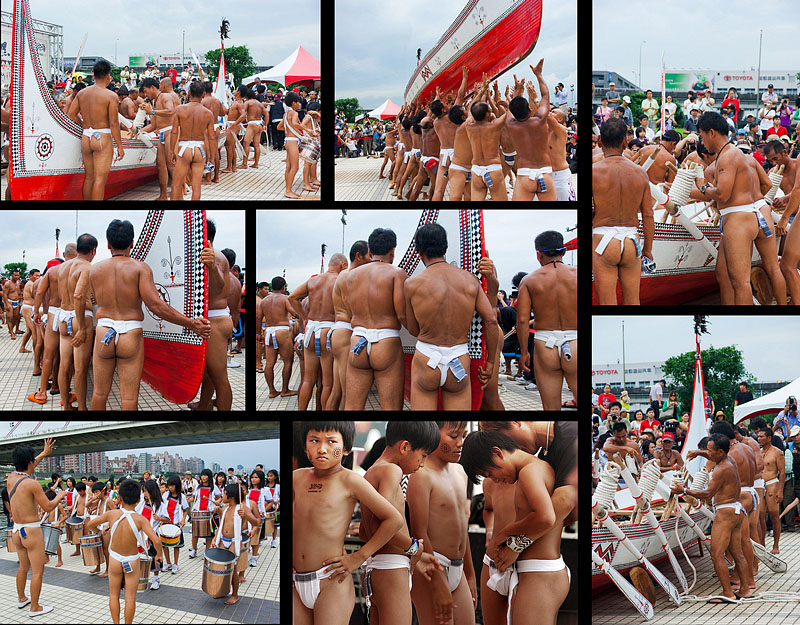日本の神輿のような裸褌祭
