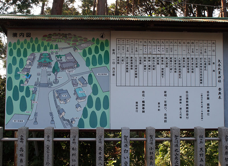 矢奈比賣神社境内図と祭典表
