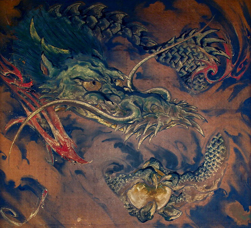 浅草寺観音堂の天井に描かれた龍の図 / 東京都台東区