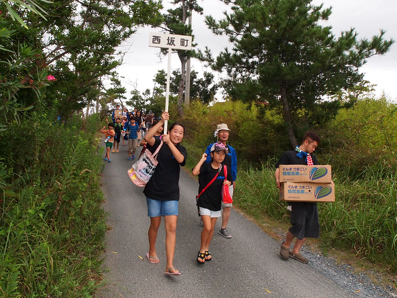 福田海岸に到着した祭組