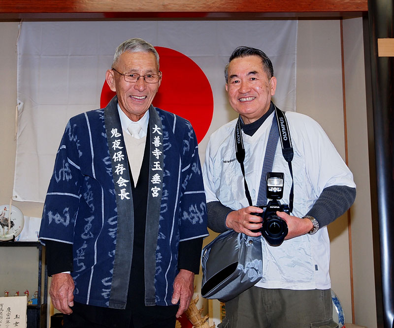 大善寺玉垂宮鬼夜保存会・金栗忠義会長 / 社務所