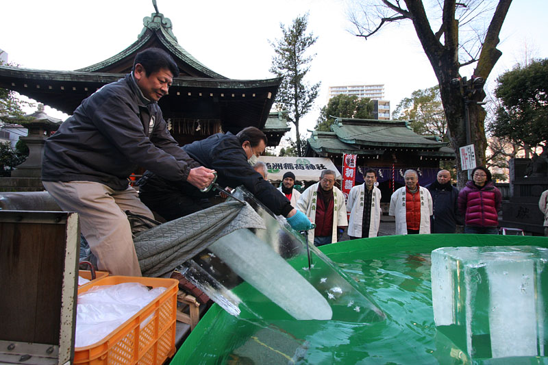 水槽に氷柱を入れる 2015.01.11 08:20