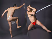 「日本の裸祭り」のシンボル絵の再現