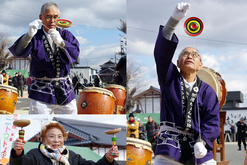 曲独楽の妙技