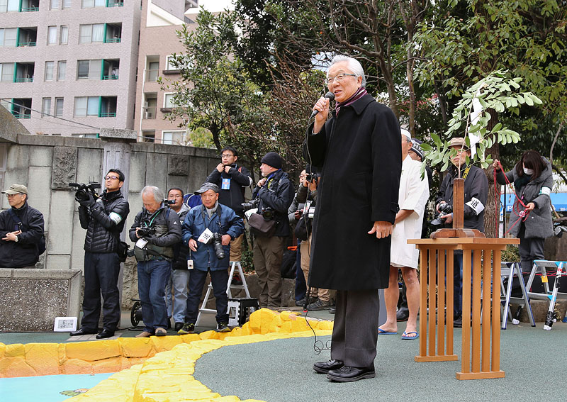 鐵砲洲稲荷神社崇敬会・松岡誠一郎副理事長(銀座二丁目東町会長)の挨拶