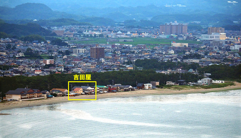 津屋崎海岸の一等地にある和田グループの定宿「吉田屋」