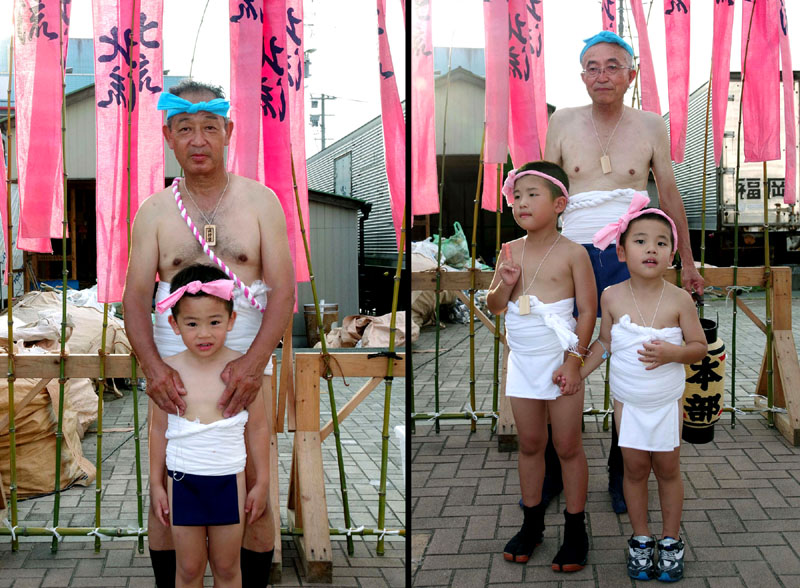 自慢の孫と記念撮影