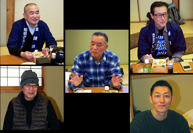 和田グループ初参加・最長老和久井哲男さん（10回目 82歳）を囲んで和やかな歓談！