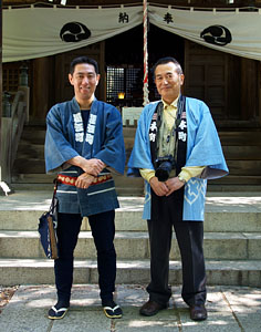 墨江町囃子連の村野公一さんと
