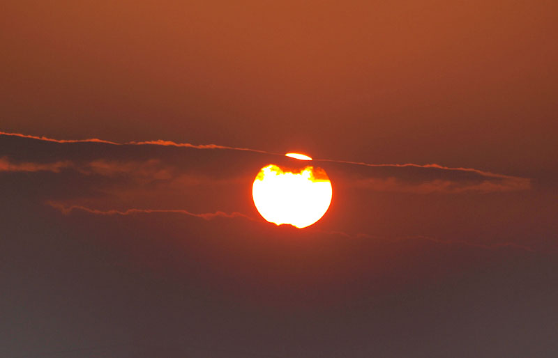 長良川に沈む夕日