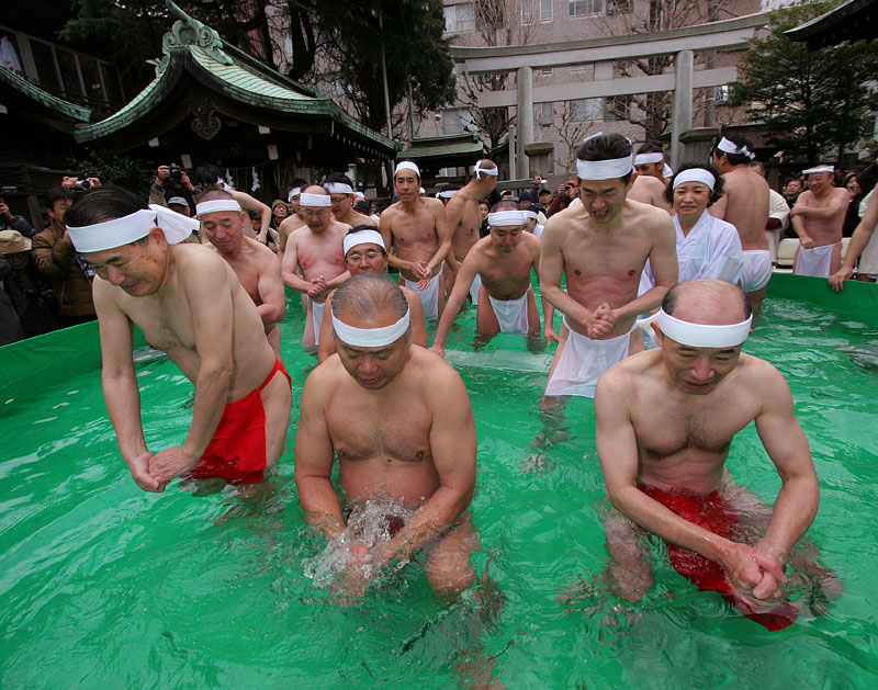 水浴開始