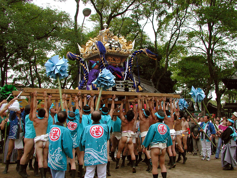 境内で屋台練り(港) / 播州秋祭・浜の宮天満宮 2001.10.8