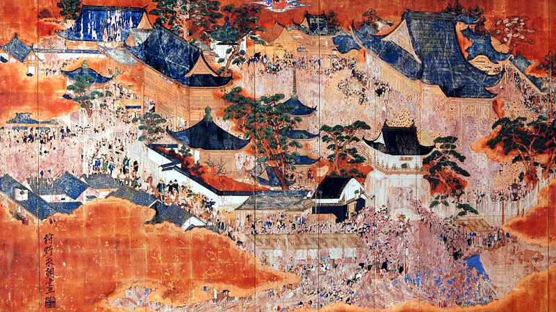 狩野永朝絵馬 西大寺会陽図 明治10年(1877) 岡山市指定重要文化財