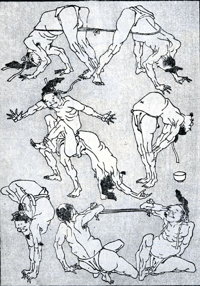 北斎漫画 八編 無禮講(左)