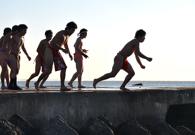 海に向かって!