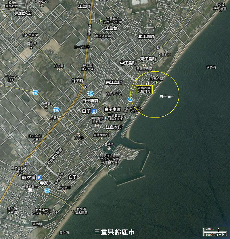白子海岸の位置