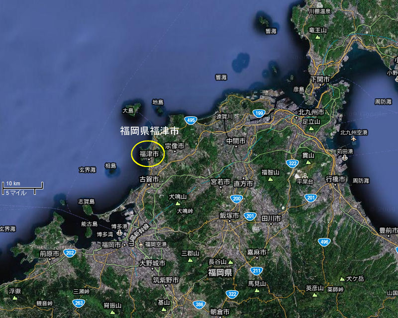 福岡県福津市の位置