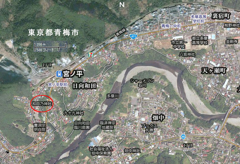 和田乃神社の位置