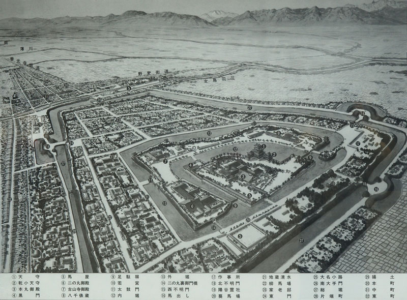 江戸時代中期の松本城
