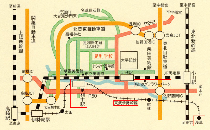 足利市へのアクセス